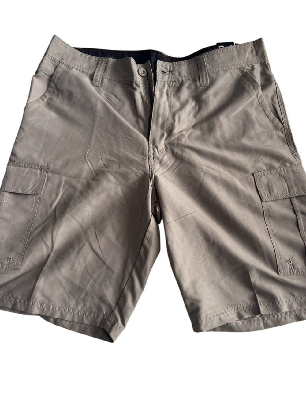 Burnside Mens Khaki Cargo Shorts Size 34 Lightweight & Durable